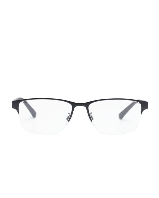 Emporio Armani logo-engraved rectangle-frame glasses
