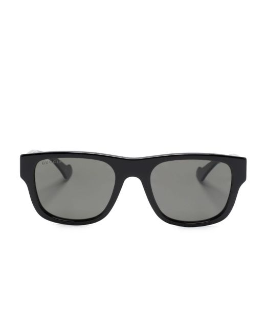Gucci logo-lettering square-frame sunglasses