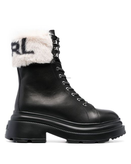 Karl Lagerfeld logo-embellished ankle boots