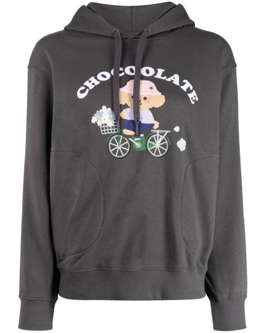 Chocoolate graphic-print drawstring hoodie