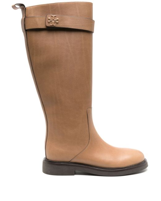 Tory Burch Double T leather knee boots