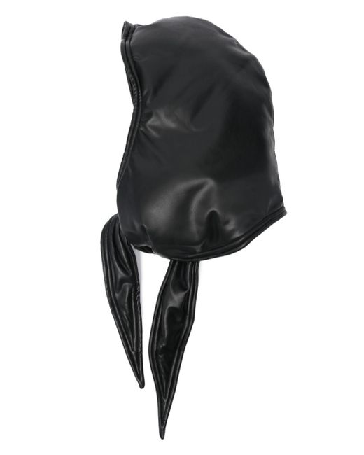 Y / Project faux-leather tie hood