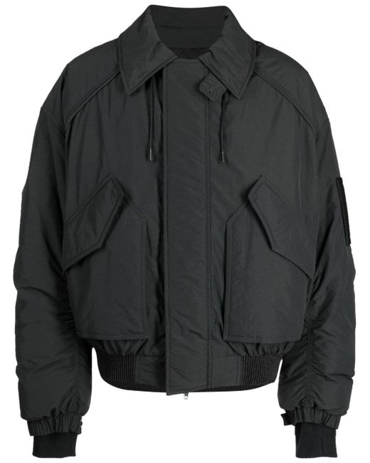 Juun.J straight-point collar concealed-fastening bomber jacket