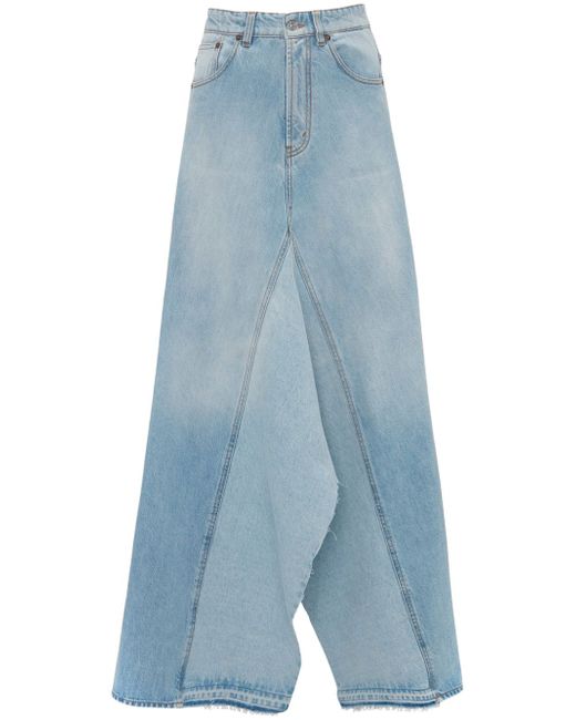 Victoria Beckham panelled denim maxi skirt