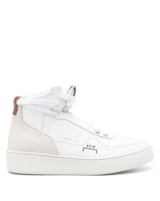 A-Cold-Wall logo-print leather hi-top sneakers