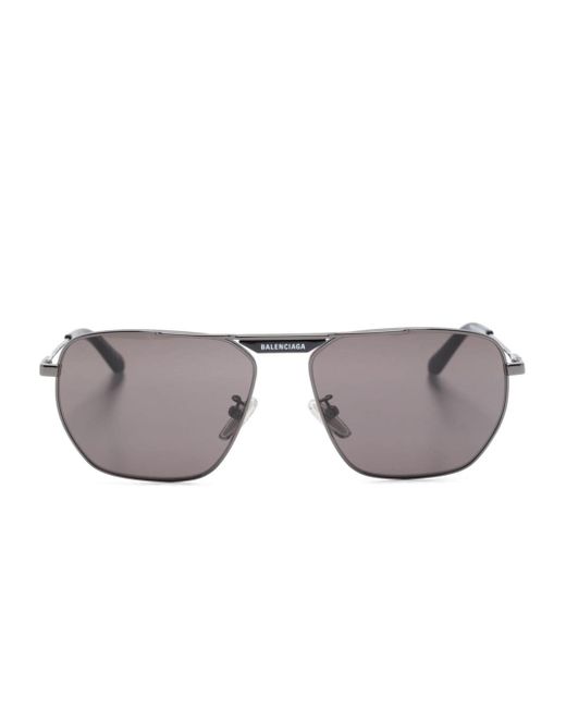 Balenciaga logo-print pilot-frame sunglasses