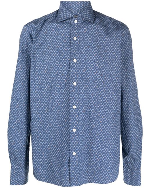 Orian geometric-print shirt