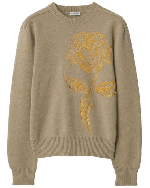 Burberry Rose intarsia-knit jumper
