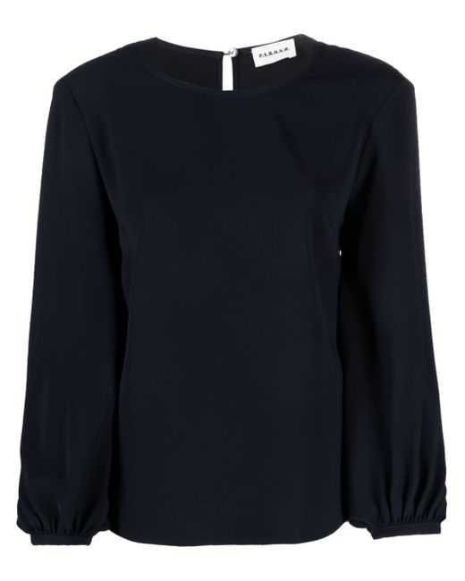 P.A.R.O.S.H. bishop sleeves round-neck blouse