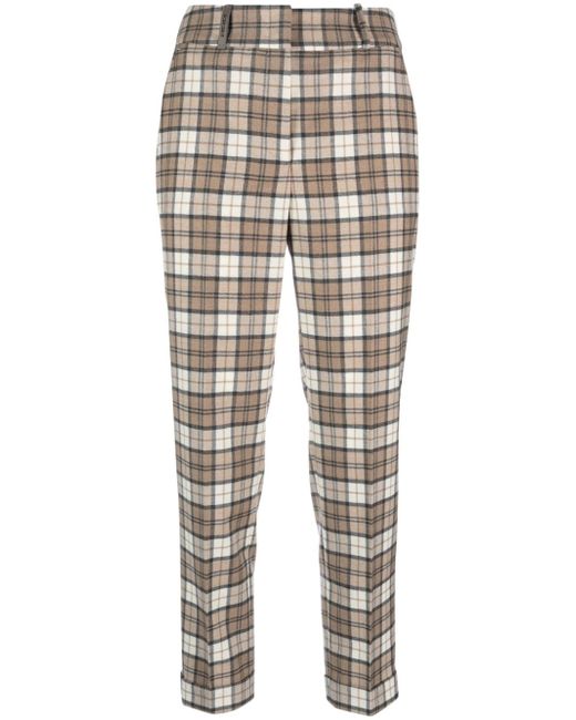 Peserico check-pattern cropped trousers