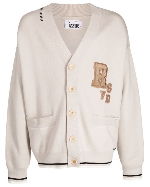 Izzue letter-patch button-up cardigan