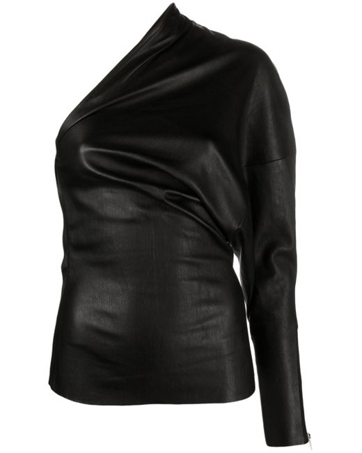 Rick Owens Luxor one-shoulder leather top