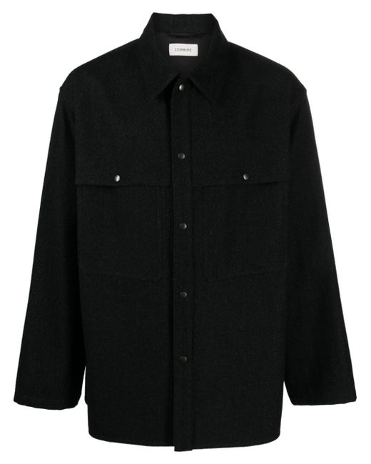 Lemaire long sleeve wool-blend shirt