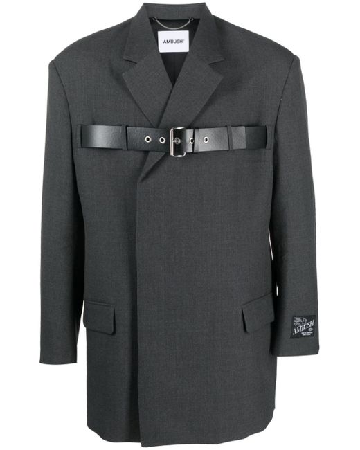 Ambush belted-detail virgin-wool blazer