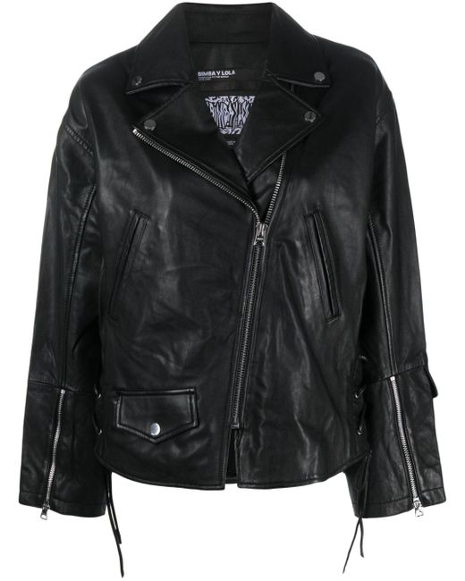 Bimba Y Lola off-centre leather jacket