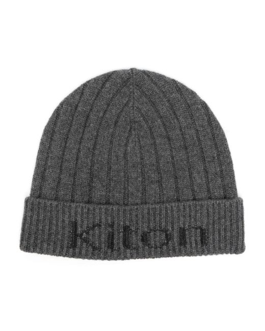 Kiton logo intarsia-knit beanie