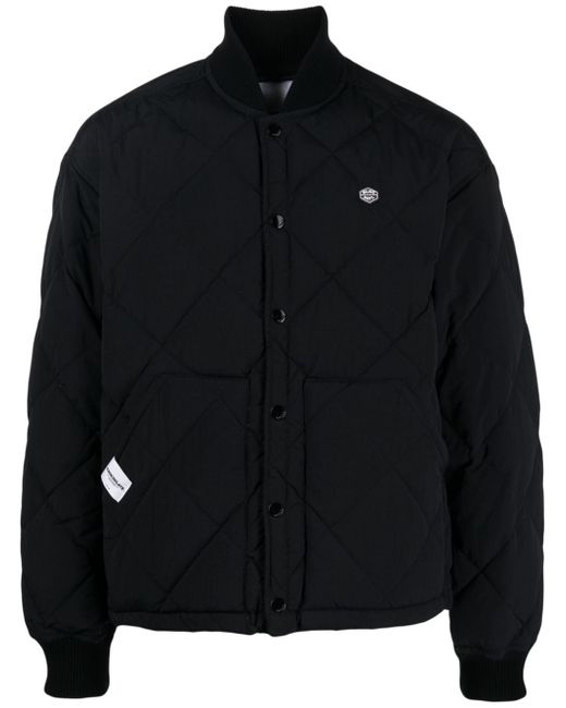 Chocoolate quilted down bomber jacket