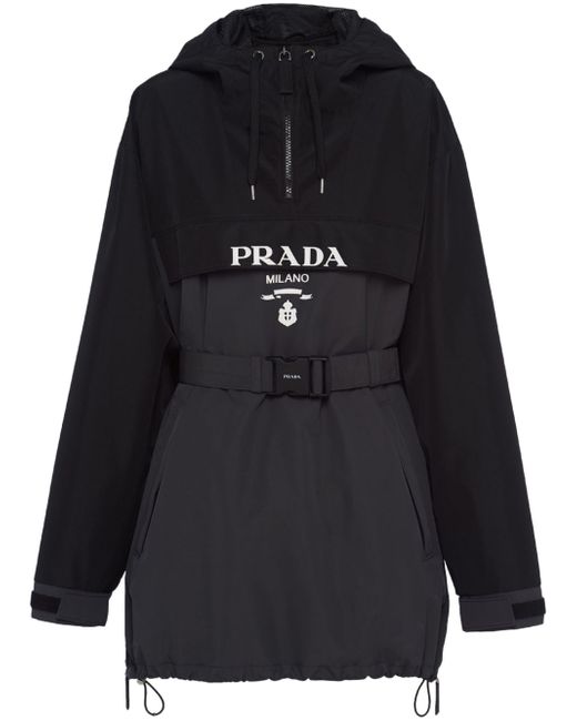 Prada logo-print drawstring-hood jacket