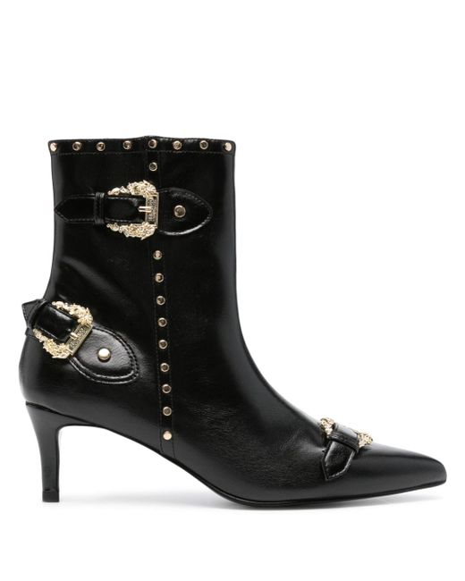 Versace Jeans Couture Baroque-buckle 80mm ankle boots