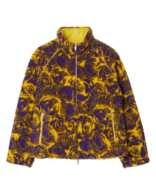 Burberry rose-print reversible fleece jacket