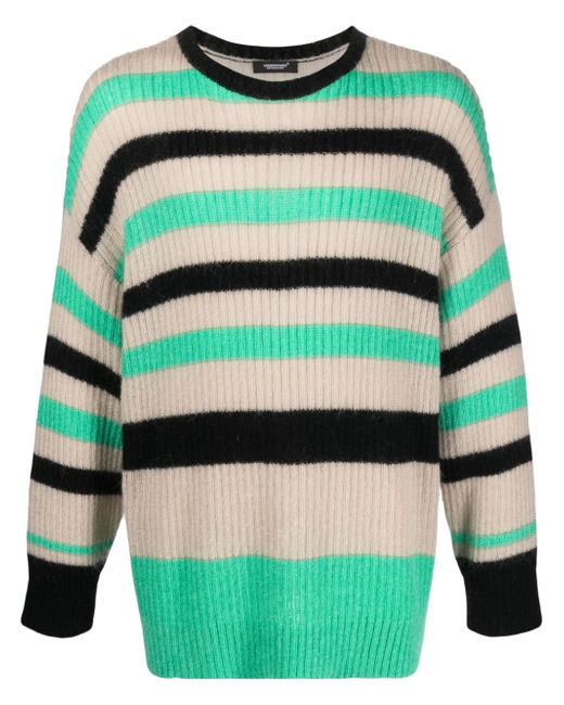 Undercover striped ribbed-knit jumper