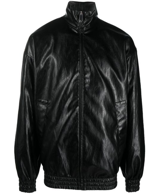 Gcds high-shine faux-leather jacket
