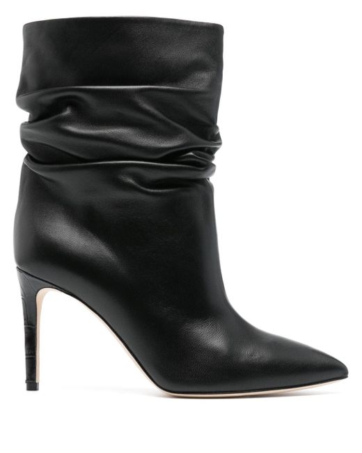 Paris Texas 100mm ruched leather boots