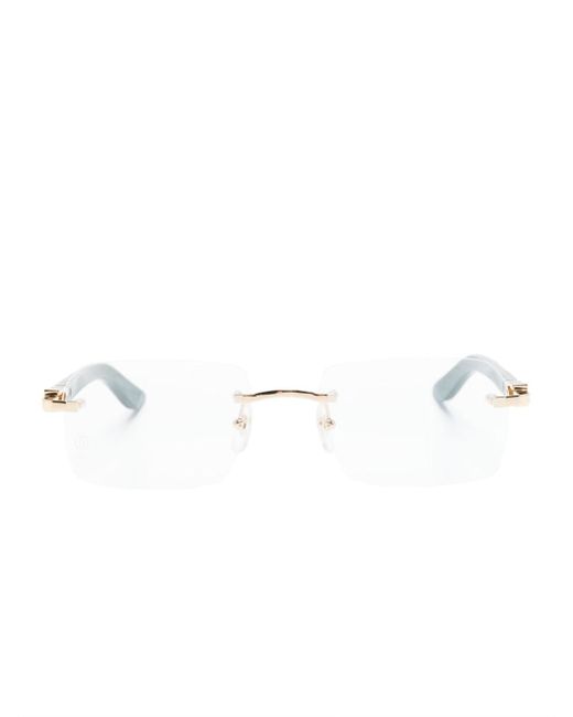 Cartier geometric-frame rimless glasses