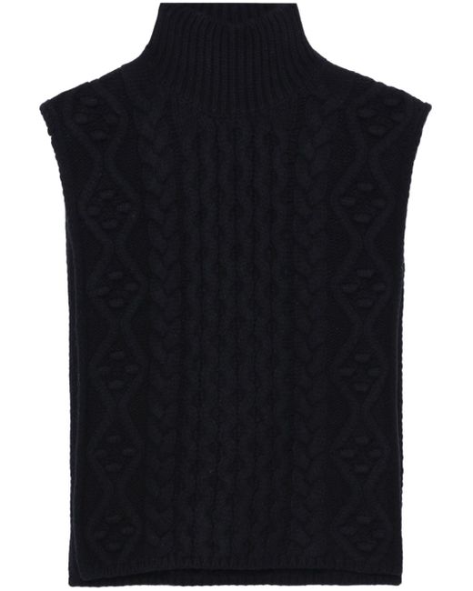 Loulou Studio high-neck sleeveless cable-knit vest