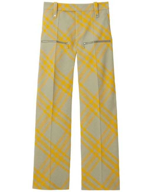 Burberry checked straight-leg trousers