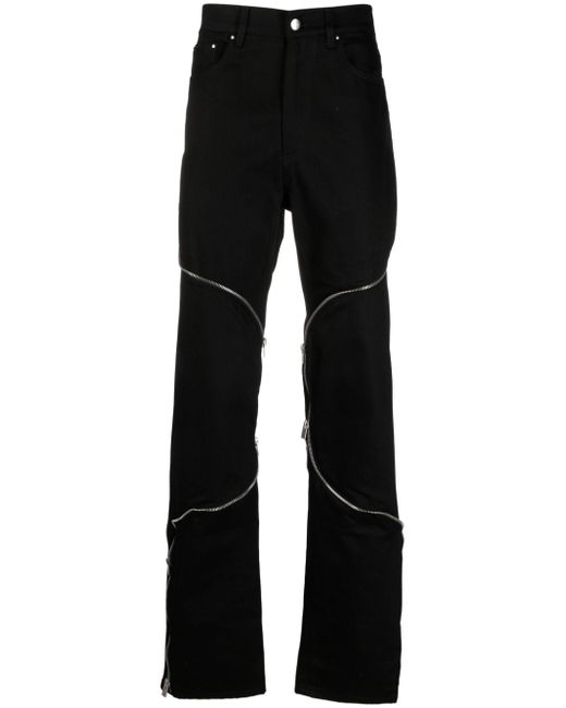 Heliot Emil zip-embellished straight-leg jeans