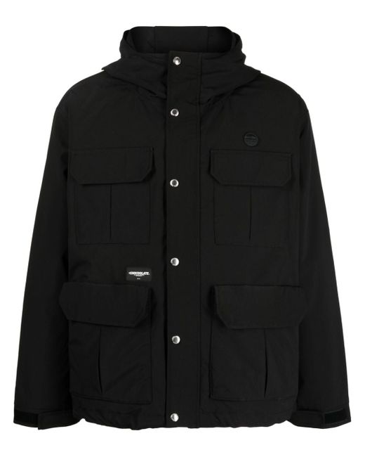 Chocoolate flap-pockets hooded jacket