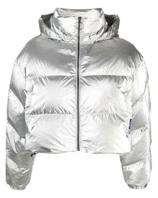 Izzue metallic-effect quilted jacket