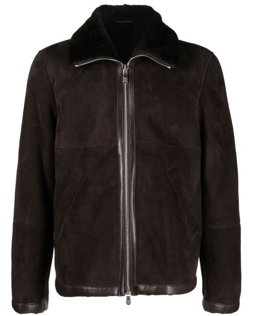 Brunello Cucinelli fur-lining leather jacket