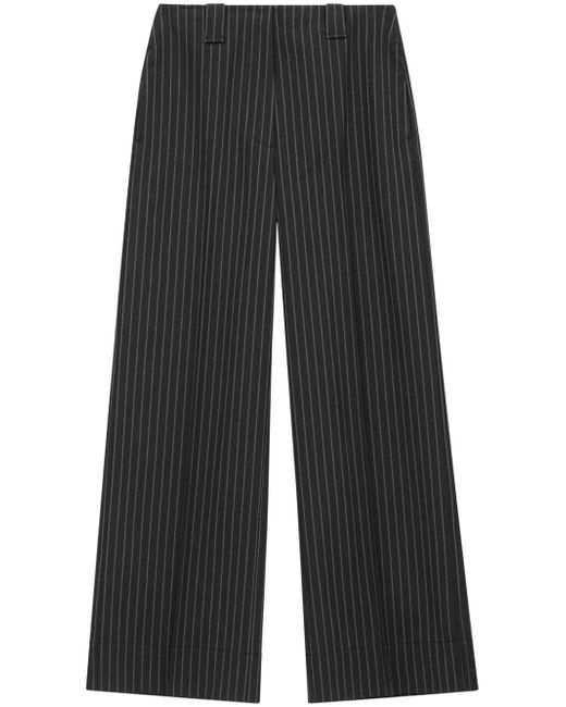 Ganni pinstripe-pattern wide-leg trousers