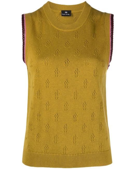 PS Paul Smith pointelle-knit wool-blend top