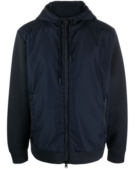 Woolrich rubberised-logo panelled hooded jacket