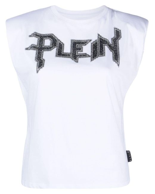 Philipp Plein logo-embellished cotton tank top