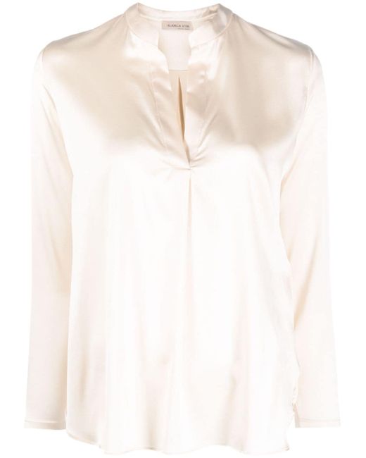 Blanca Vita V-neck silk blouse