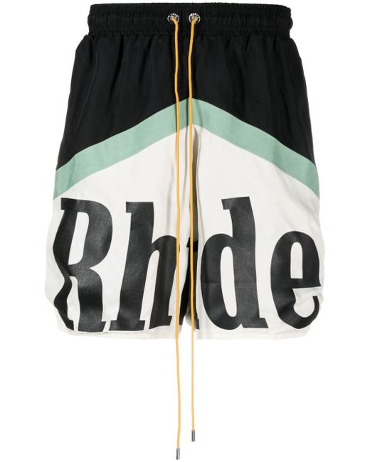 Rhude logo-print drawstring deck shorts