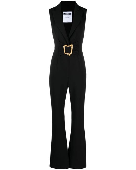 Moschino Morphed buckled crepe jumpsuit