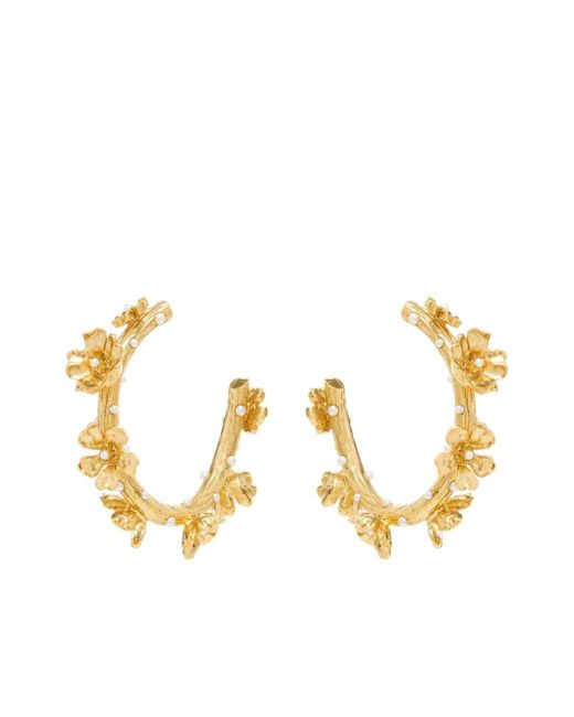 Oscar de la Renta Flower hoop earrings