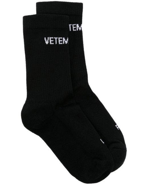Vetements intarsia-logo ribbed ankle socks