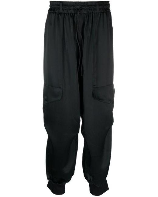 Y-3 high-shine tapered cargo trousers