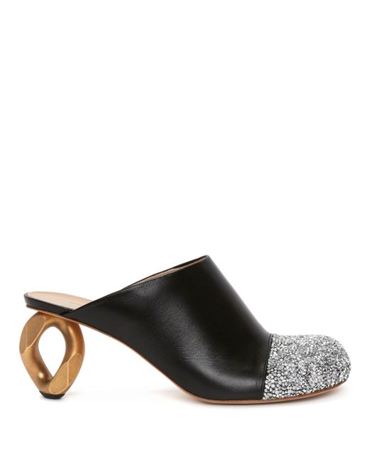 J.W.Anderson 75mm crystal-embellished leather mules