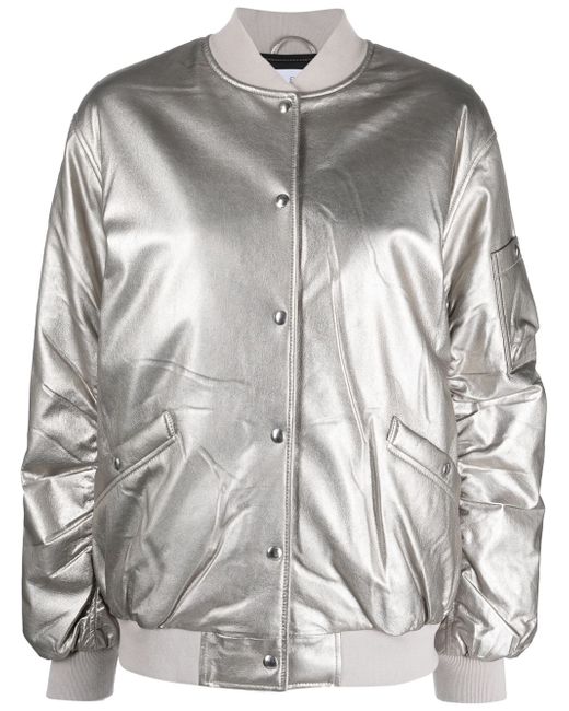 Iro metallic-finish bomber jacket