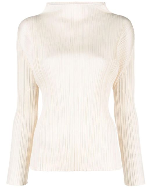 Pleats Please By Issey Miyake mock-neck pleated T-shirt