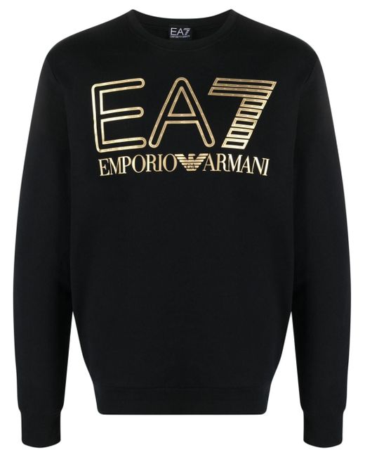 Ea7 foiled logo-print sweatshirt