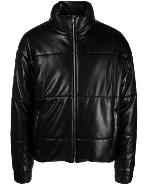 Nanushka Marron faux-leather puffer jacket