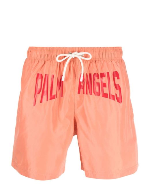 Palm Angels logo-print swim shorts